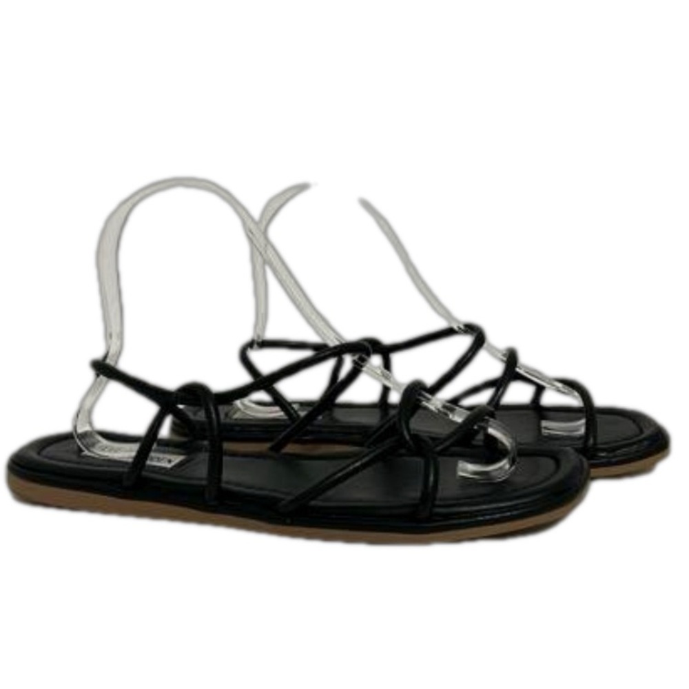 Steve Madden Black Strappy Flat Sandals